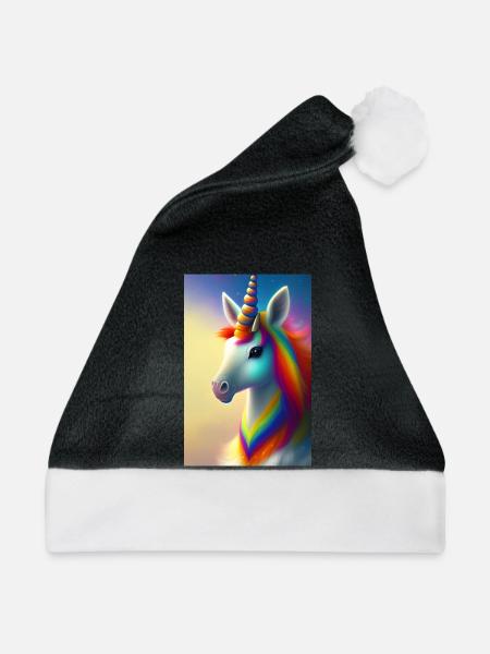 Einhorn - Weihnachtsmütze - Schwarz/Weiß