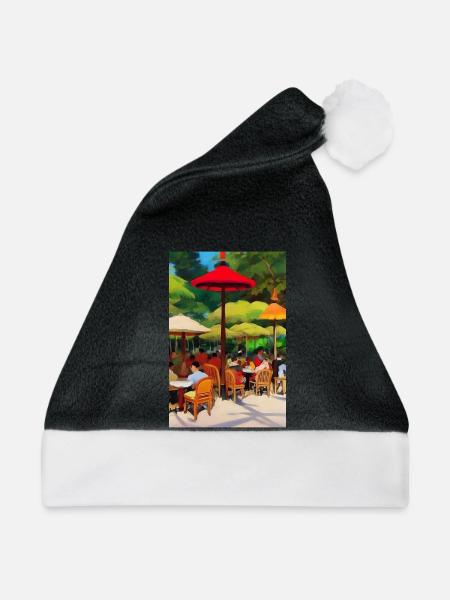 Asiatisches Cafe im Freien - Weihnachtsmütze - Schwarz/Weiß