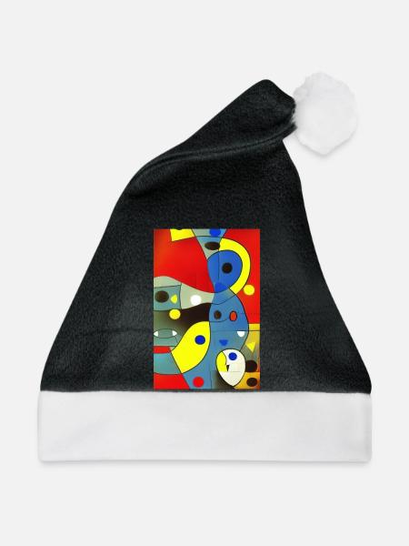 Abstrakte Kunst - Weihnachtsmütze - Schwarz/Weiß