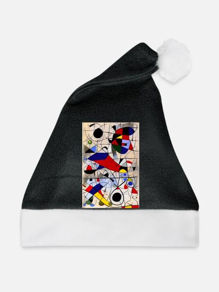 Abstrakte Kunst - Weihnachtsmütze - Schwarz/Weiß - Vorne