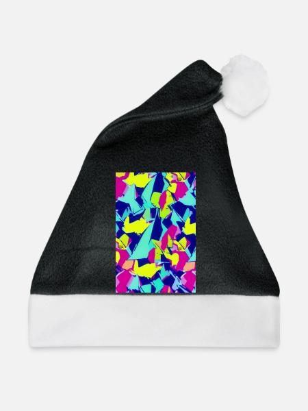 Retro Muster Bunt - Weihnachtsmütze - Schwarz/Weiß
