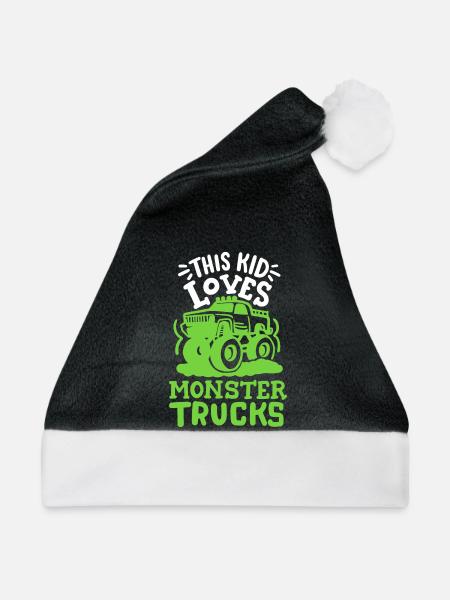 Monstertrucks für Kinder - Weihnachtsmütze - Schwarz/Weiß