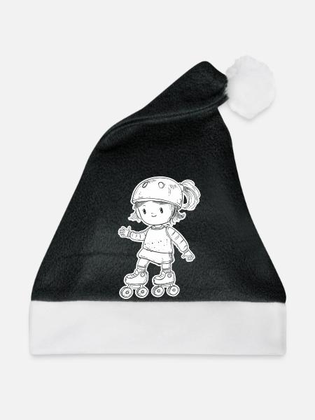 Rollschuhfahrerin - Weihnachtsmütze - Schwarz/Weiß
