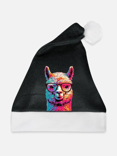 Alpaka - Weihnachtsmütze - Schwarz/Weiß