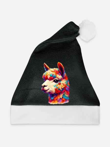 Alpaka - Weihnachtsmütze - Schwarz/Weiß