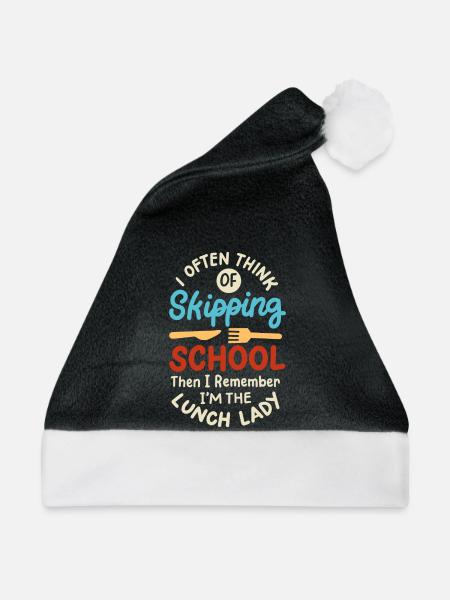 Schule Mitarbeiterin Cafeteria - Weihnachtsmütze - Schwarz/Weiß