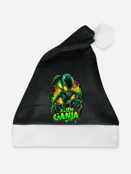 Alien Ganja - Weihnachtsmütze - Schwarz/Weiß
