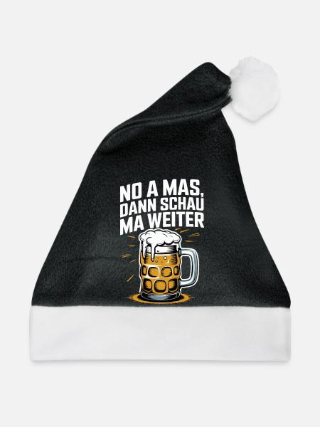 Bier Spruch Prost Krug - Weihnachtsmütze - Schwarz/Weiß