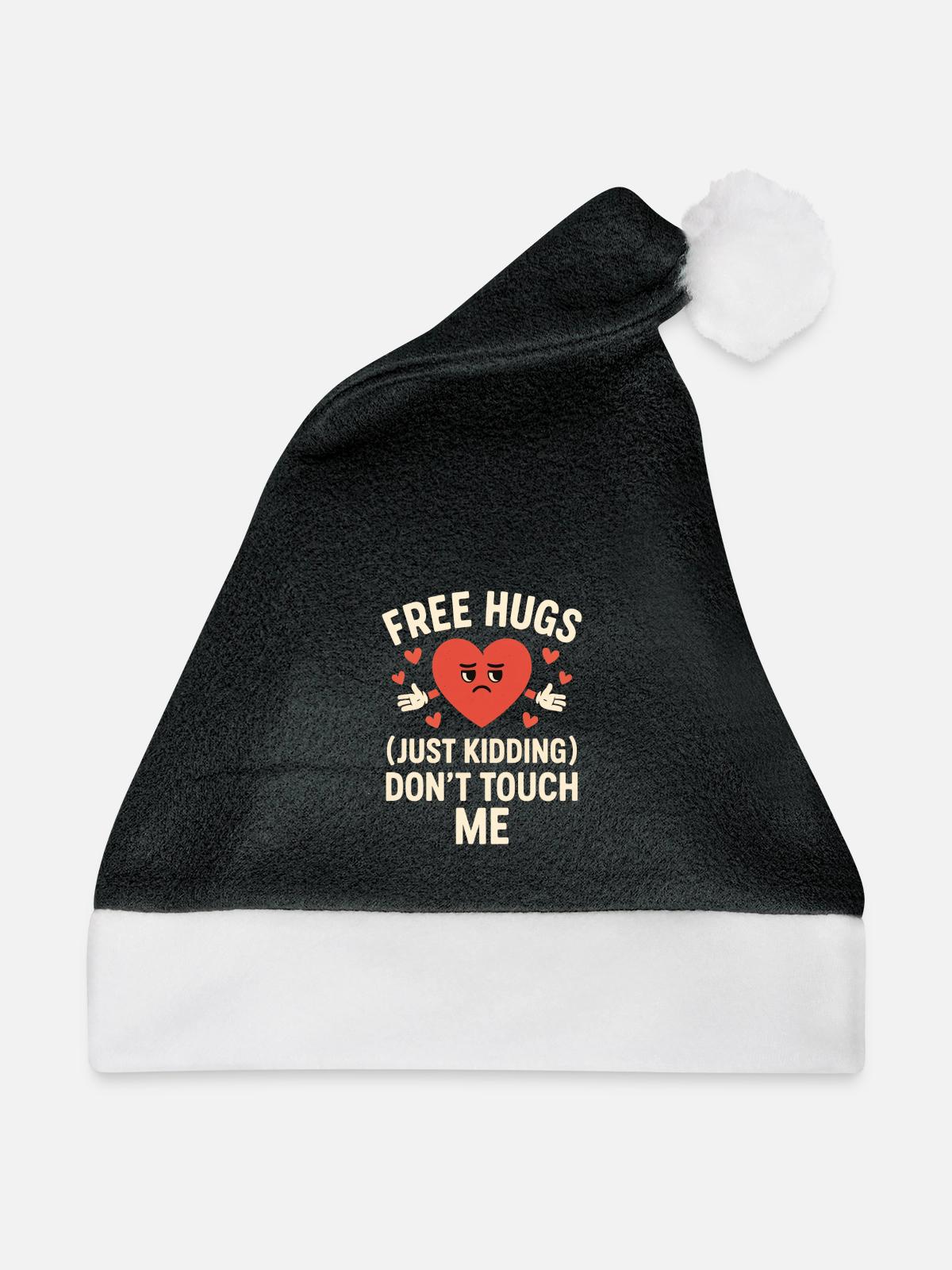 Anti-Valentins-Stimmung - Weihnachtsmütze - Schwarz/Weiß - Vorne