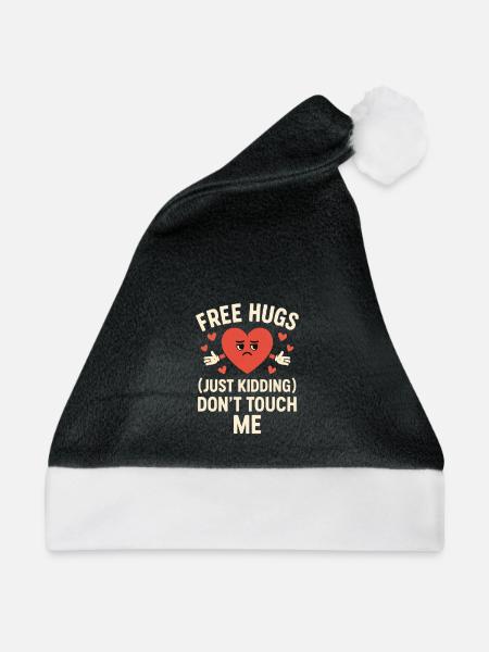 Anti-Valentins-Stimmung - Weihnachtsmütze - Schwarz/Weiß - Vorne
