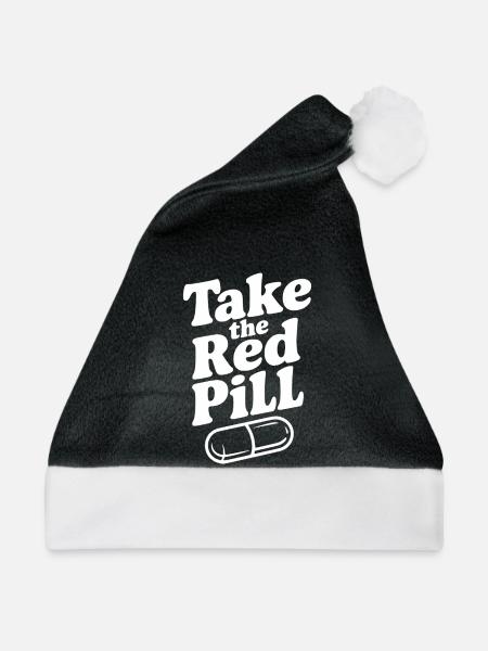 Nimm die Rote Pille - Weihnachtsmütze - Schwarz/Weiß - Vorne