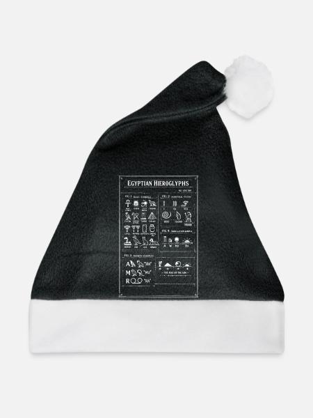 Altägyptische Hieroglyphen-Designs - Weihnachtsmütze - Schwarz/Weiß - Vorne