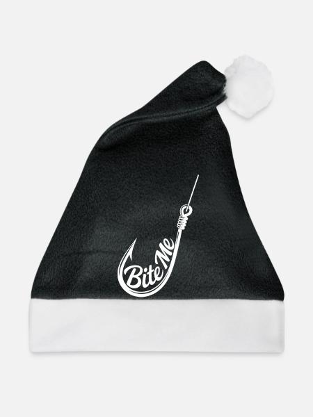 Bite Me Hook Silhouette Tee - Weihnachtsmütze - Schwarz/Weiß