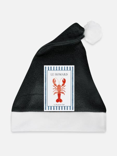 Le Homard Club Bistro Poster Hummer Frankreich - Weihnachtsmütze - Schwarz/Weiß - Vorne