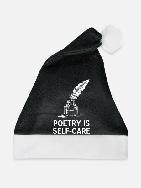 Poesie-Selbstfürsorge-Federdesign - Weihnachtsmütze - Schwarz/Weiß - Vorne