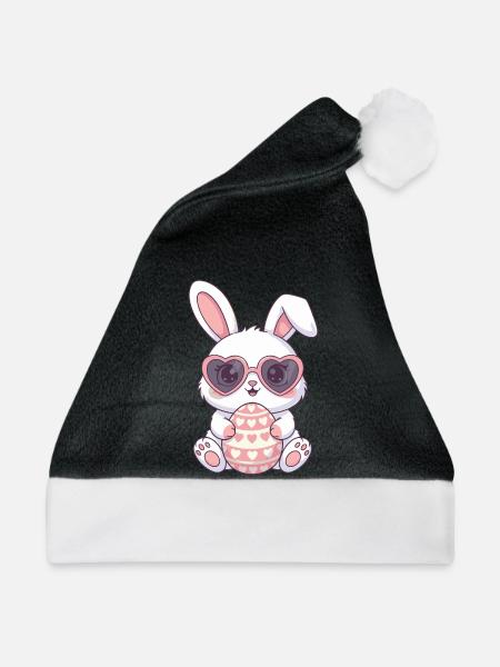 Herzhasen Osterei Charm - Weihnachtsmütze - Schwarz/Weiß