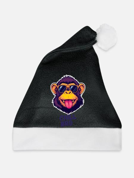 Chill Bro Affe - Weihnachtsmütze - Schwarz/Weiß