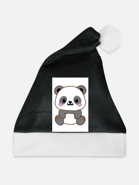 Kawaii Panda - Weihnachtsmütze - Schwarz/Weiß