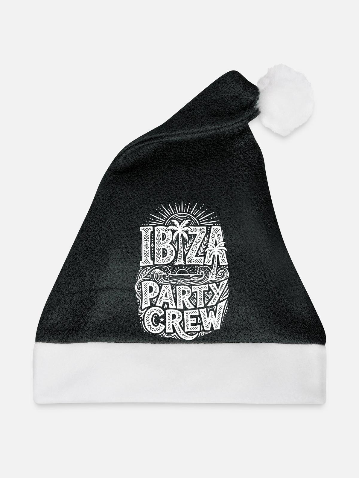 Ibiza Party Crew - Weihnachtsmütze - Schwarz/Weiß - Vorne