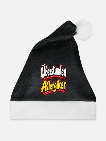 Überstunden Allergiker - Weihnachtsmütze - Schwarz/Weiß