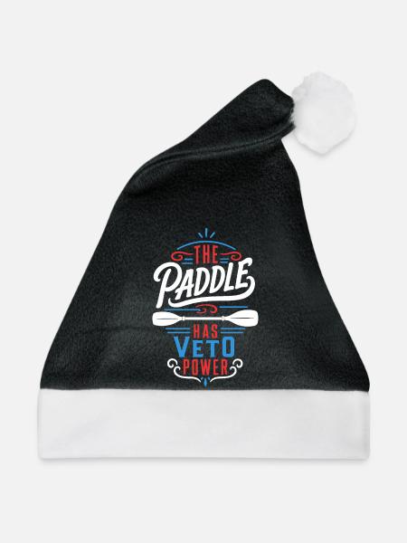 Kajak – The Paddle Has Veto Power - Weihnachtsmütze - Schwarz/Weiß - Vorne
