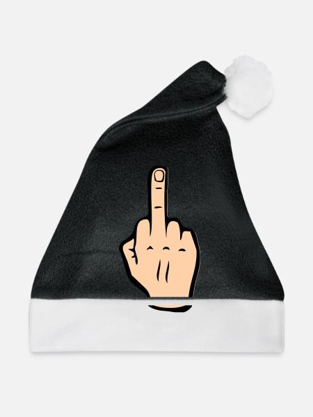 Mittelfinger - Weihnachtsmütze - Schwarz/Weiß