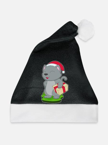 Katze Weihnachten Paket - Weihnachtsmütze - Schwarz/Weiß
