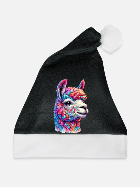 Alpaka - Weihnachtsmütze - Schwarz/Weiß