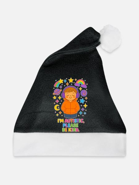 I'm Autistic Please Be Kind - Autismus Kinder - Weihnachtsmütze - Schwarz/Weiß