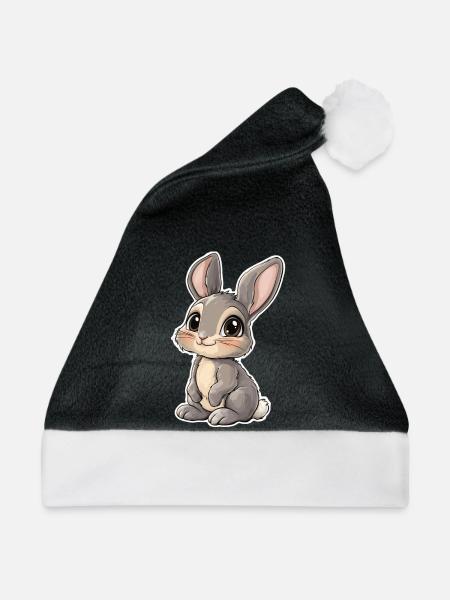 Hase - Weihnachtsmütze - Schwarz/Weiß
