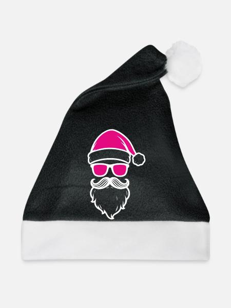 Pink Santa mit Sonnenbrillen - Weihnachtsmütze - Schwarz/Weiß