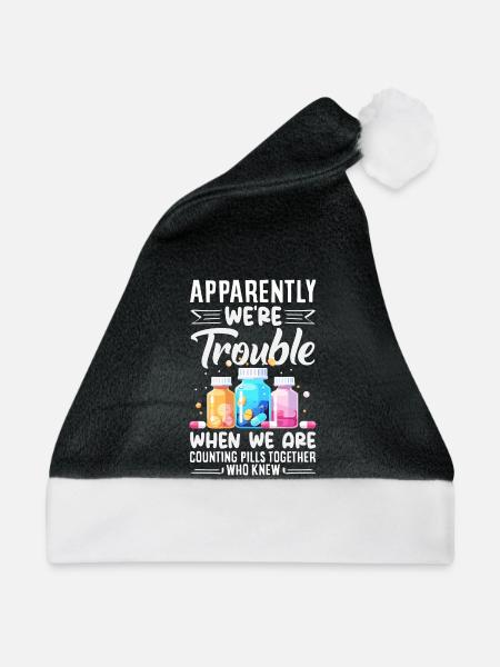 Apotheker Pharmazeutisch-technischer - Weihnachtsmütze - Schwarz/Weiß - Vorne
