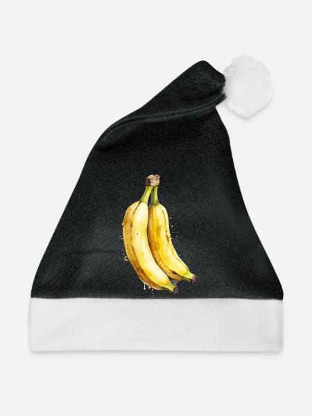 Banane Aquarell - Weihnachtsmütze - Schwarz/Weiß