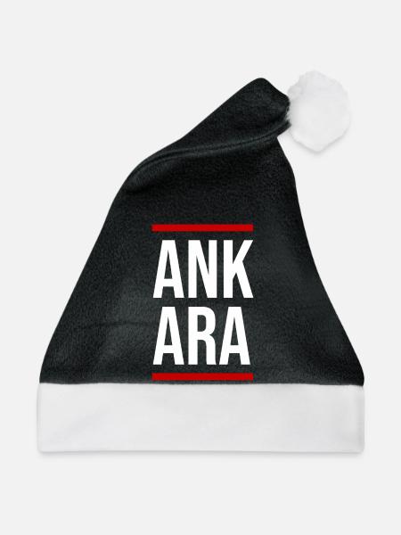 Ankara Fettblocktypografie - Weihnachtsmütze - Schwarz/Weiß - Vorne