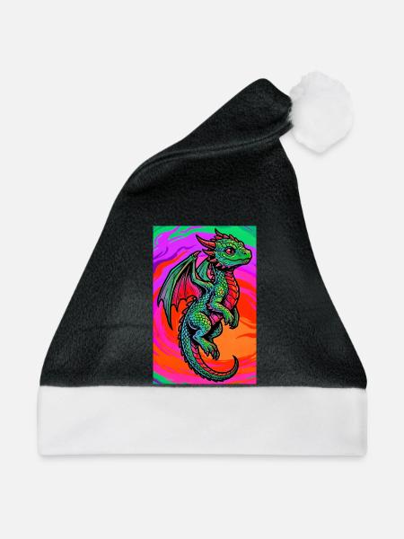 Drache - Weihnachtsmütze - Schwarz/Weiß
