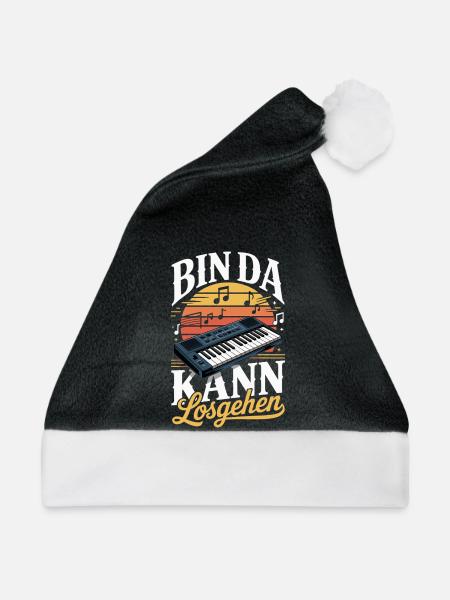 Bin Da Kann Losgehen Keyboarder Spruch - Weihnachtsmütze - Schwarz/Weiß