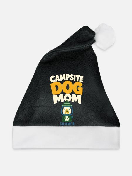 Camping-Hunde-Mama Sommer-Camping-Abenteuer - Weihnachtsmütze - Schwarz/Weiß - Vorne