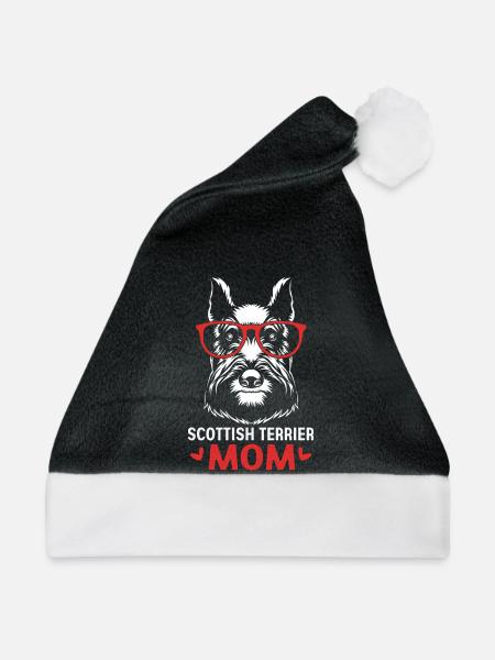 Scottish Terrier - Weihnachtsmütze - Schwarz/Weiß