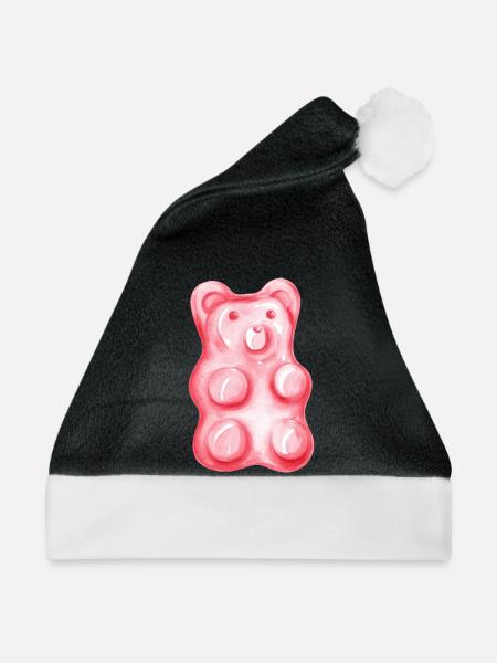 Gummibärchen rosa Aquarell - Weihnachtsmütze - Schwarz/Weiß
