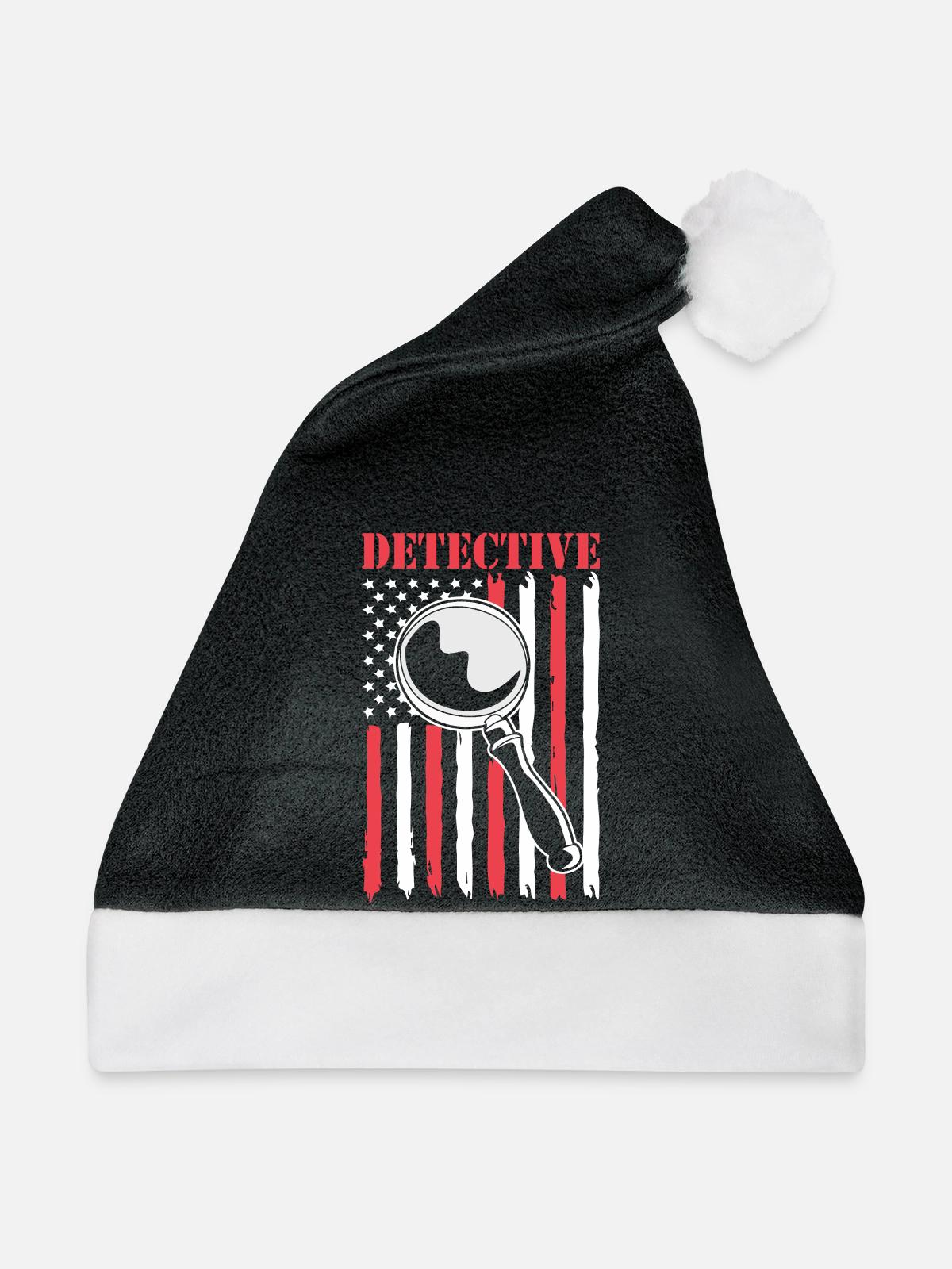 Detektiv - Weihnachtsmütze - Schwarz/Weiß - Vorne