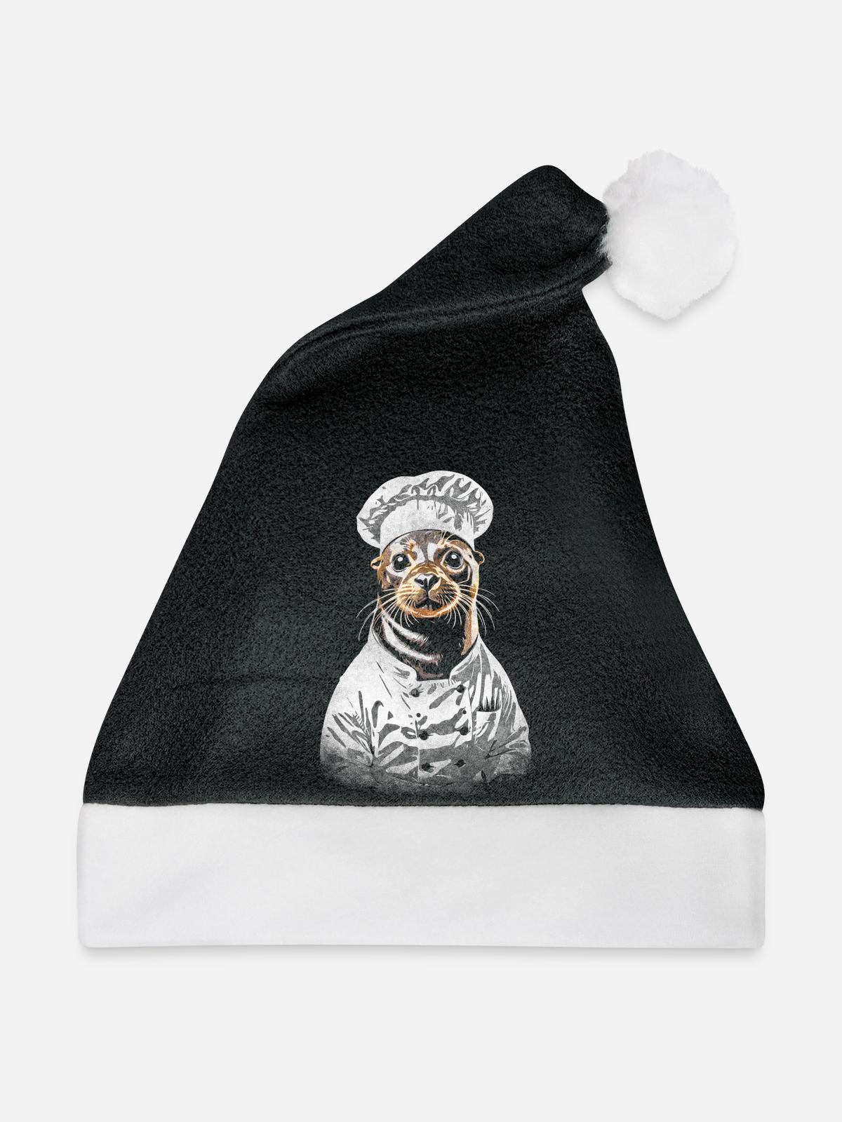Robbenkoch - Weihnachtsmütze - Schwarz/Weiß - Vorne