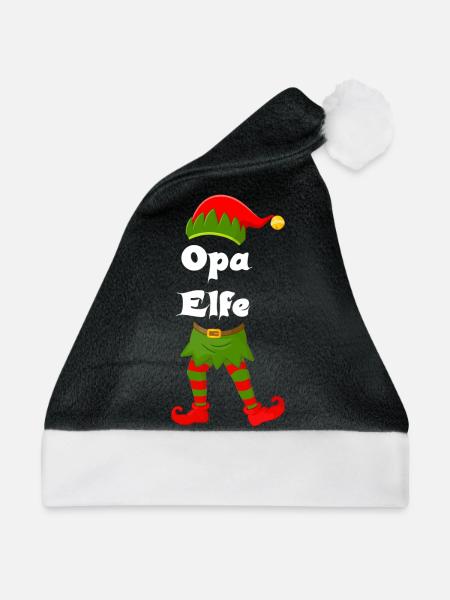Opa Elfe - Weihnachtsmütze - Schwarz/Weiß