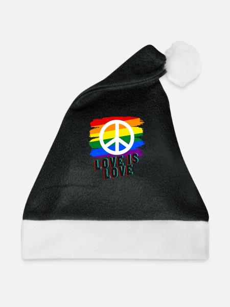 Love is love - Weihnachtsmütze - Schwarz/Weiß