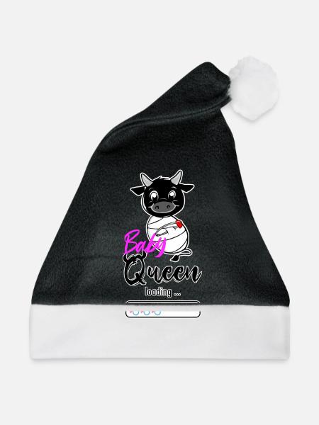 Herens Kuh, Eringer, Babykönigin beim Laden... - Weihnachtsmütze - Schwarz/Weiß - Vorne