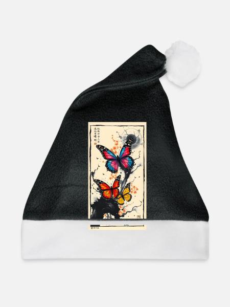 Butterfly - Weihnachtsmütze - Schwarz/Weiß