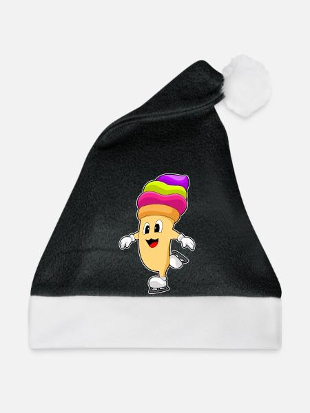 Cupcake Eislaufen Schlittschuhe - Weihnachtsmütze - Schwarz/Weiß