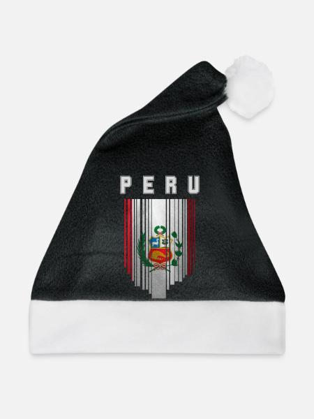 Flagge von Peru, peruanischer Stolz - Weihnachtsmütze - Schwarz/Weiß