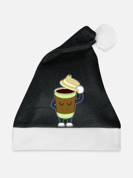 Coffee to go Becher - Weihnachtsmütze - Schwarz/Weiß