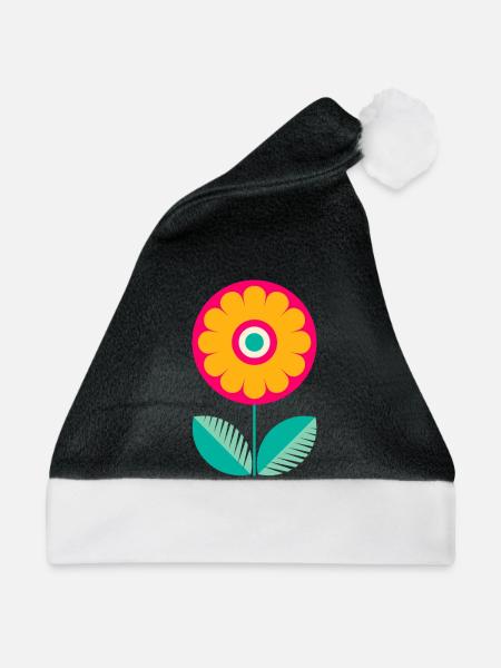 Süße bunte Blume - Weihnachtsmütze - Schwarz/Weiß