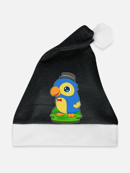 Papagei Gentleman Fliege - Weihnachtsmütze - Schwarz/Weiß